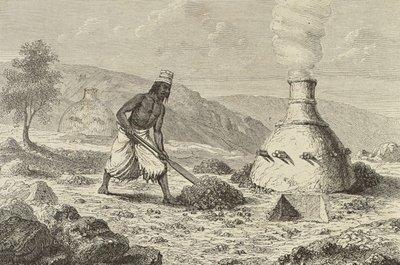 Einheimische beim Eisenschmelzen in Fouta Djallon, Guinea, 1850er Jahre, aus 